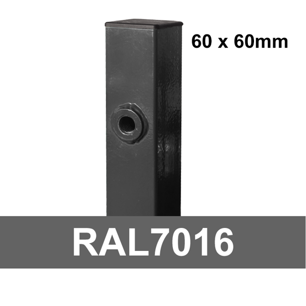 Kvadrātprofilu vārtu stabs 60x60x1900  RAL7016