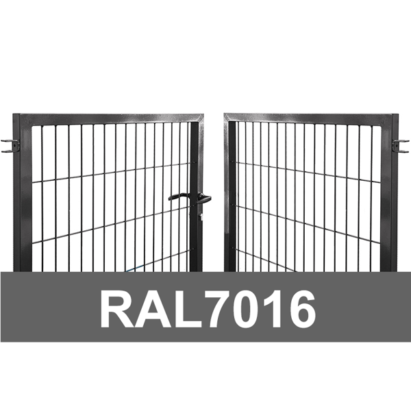 Kvadrātprofilu vārtu vērtnes  RAL7016  H1.23m W4.0m